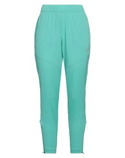 Nike Woman Pants Green Size L Polyester, Elastane