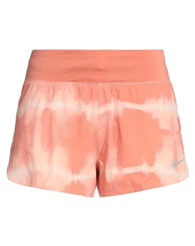 Nike Woman Shorts & Bermuda Shorts Orange Size Xl Polyester, Elastane
