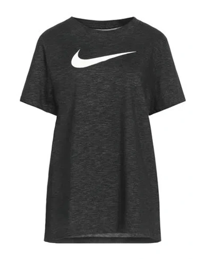 Nike Woman T-shirt Black Size L Cotton, Polyester