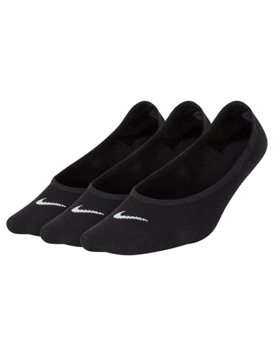 Nike Women's Everyday Lightweight Footie Socks (3 Pairs) In Black