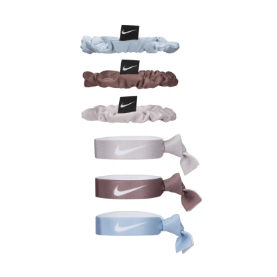 Nike Women's Velvet And Elastic Hairbands (6 Pack) In Blue