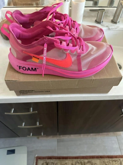 Pre-owned Nike X Off White Nike Zoom Fly X Off White “the Ten” Pink Shoes