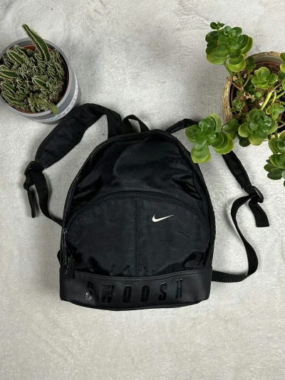 Pre-owned Nike X Vintage 90's Nike Swoosh Vintage Big Logo Bag In Black