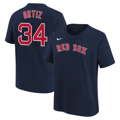 Nike Kids' Youth  David Ortiz Navy Boston Red Sox Home Player Name & Number T-shirt