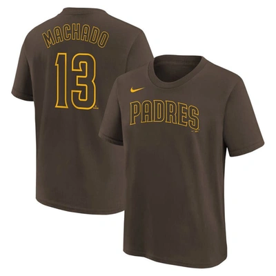 Nike Kids' Big Boys  Manny Machado Brown San Diego Padres Home Player Name And Number T-shirt