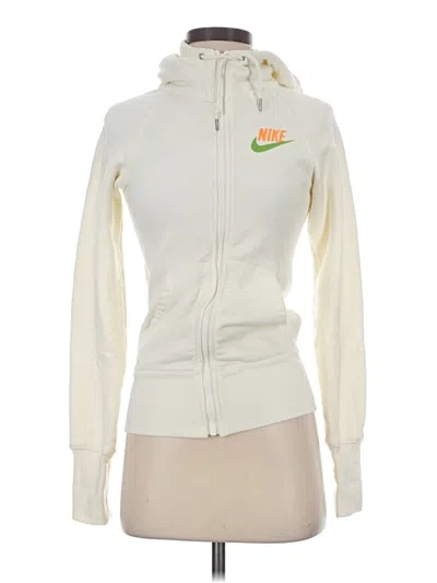 Pre-owned Nike Zip Up Hoodie In White