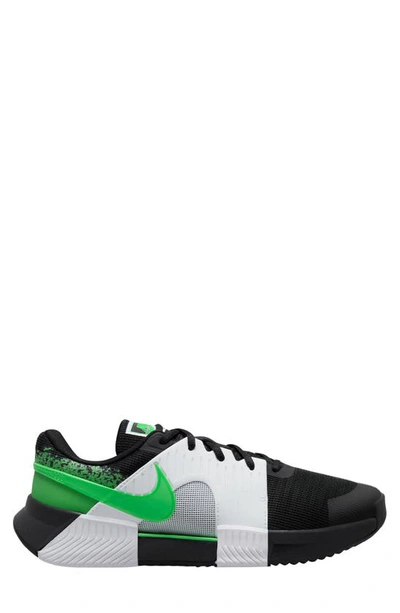 Nike Zoom Gp Challenge Clay Court Tennis Shoe In Black/ Poison Green/ White
