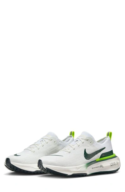 Nike Zoomx Invincible Run 3 Running Shoe In White/ Pro Green/ Volt/ Black