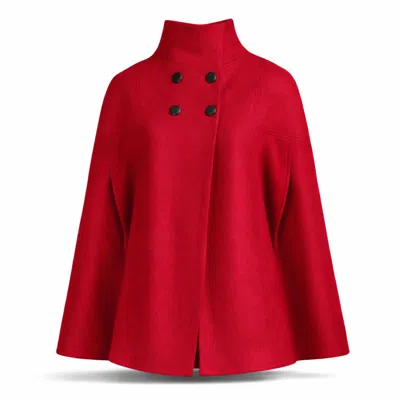 Nikka Place Alyssum Raspberry Cape Coat In Red