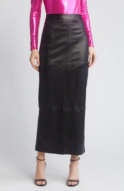 Nikki Lund Iggy Metallic Maxi Skirt In Black