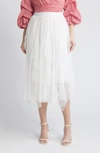 Nikki Lund Wendy Beaded Tulle Skirt In White