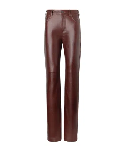 Nili Lotan High-waisted Straight-leg Casual Trousers In Brown