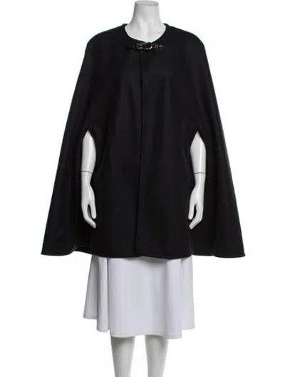 Pre-owned Nili Lotan Virgin Wool Cape W/ Tags In Black