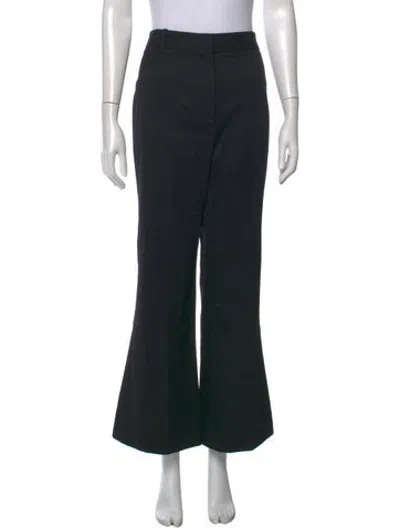 Pre-owned Nili Lotan Virgin Wool Flared Pants In Black