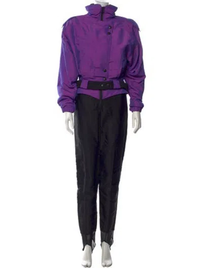 Pre-owned Niløs Colorblock Pattern Turtleneck Ski Suit In Purple