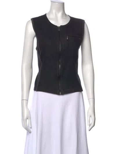 Pre-owned Niløs Crew Neck Sleeveless Top In Black