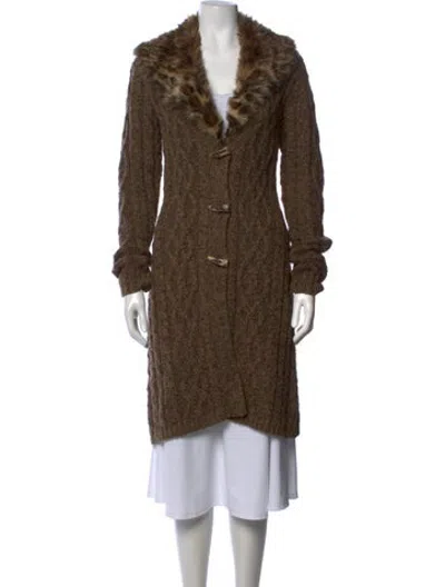 Pre-owned Niløs Open Front Sweater In Brown