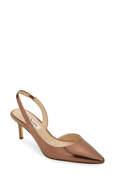 Nina 60 Slingback Half D'orsay Pointed Toe Pump In Bronze