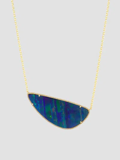 Nina Gilin Women's 14k Yellow Gold, 0.87 Tcw Diamond & Black Opal Pendant Necklace