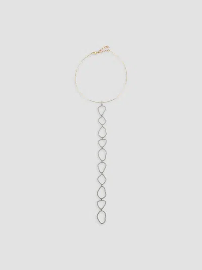 Nina Gilin Women's Black Rhodium-plated & Diamond Pavé Long Chain Pendant Choker Necklace In Silvertone