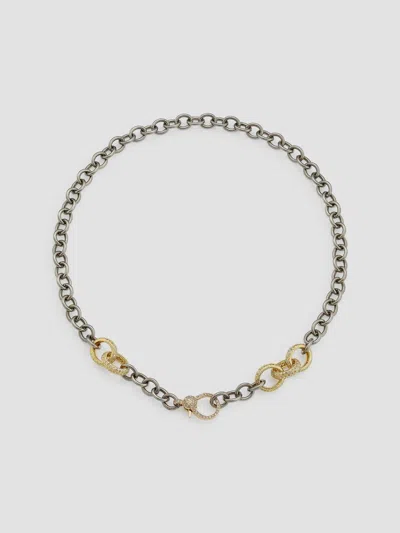 Nina Gilin Women's Black-rhodium-plated Silver, 14k Yellow Gold & 3.16 Tcw Diamond Chain Necklace In Grey