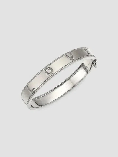 Nina Gilin Women's Rhodium-plated Silver & Diamond Love Bangle Bracelet In Gold