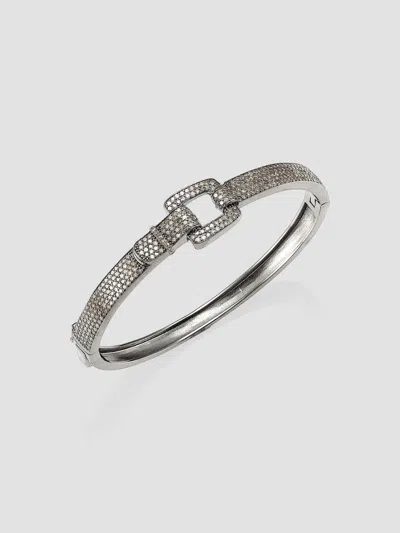 Nina Gilin Women's Sterling Silver & 2.24 Tcw Diamond Buckle Bangle