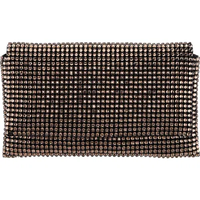 Nina Kaveri Crystal Clutch In Brown