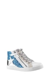 Nina Kids' Yuti High Top Sneaker In Blue Glitter