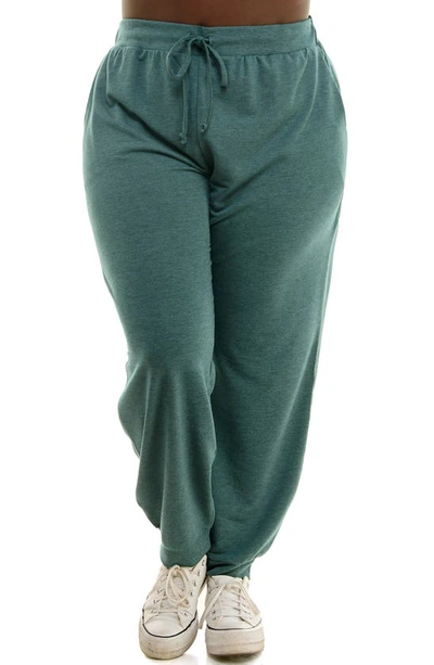 Nina Leonard Drawstring Joggers In Green