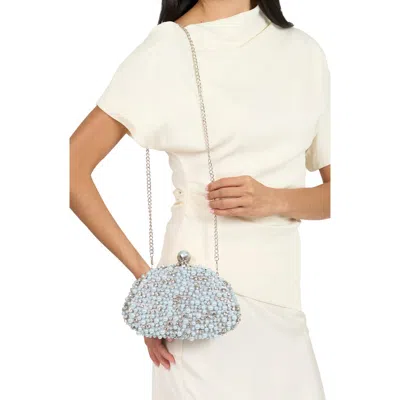 Nina Maeve-m Faux Pearl Clutch In Silver