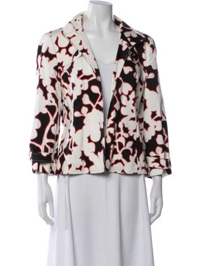 Pre-owned Nina Mclemore Floral Print Blazer In Multicolor