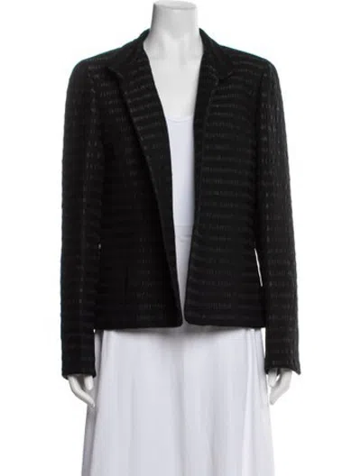 Pre-owned Nina Mclemore Patterned Blazer W/ Tags In Black