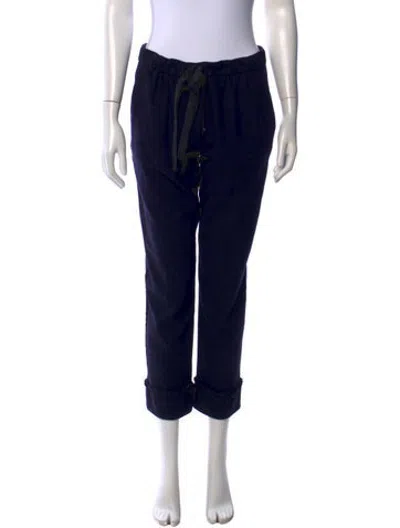 Pre-owned Nina Ricci Virgin Wool Straight Leg Pants In Black