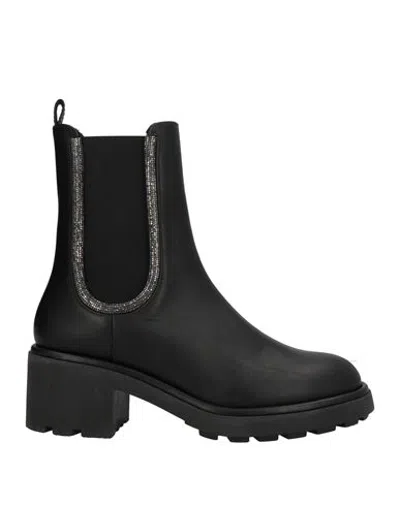 Ninalilou Woman Ankle Boots Black Size 9 Calfskin