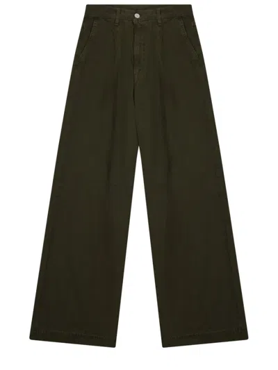 Nine In The Morning Green Loose Flat Front Pants