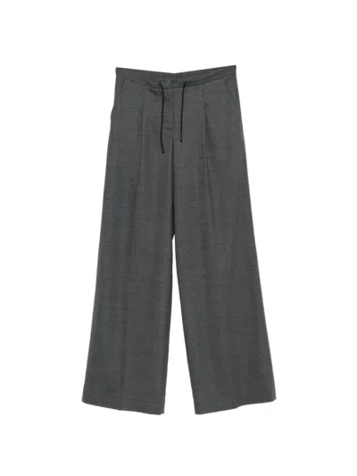Nine In The Morning Grey Relaxed Drawstring Pants In Animal Print