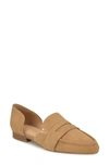 Nine West Andes D'orsay Penny Loafer In Cognac Fauc Suede