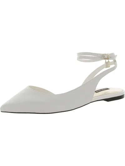 Nine West Baria Womens Leather Slip On D'orsay In White