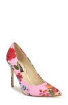 Nine West Fresh Pointed Toe Pump In Pink Tea Party Floral Multi