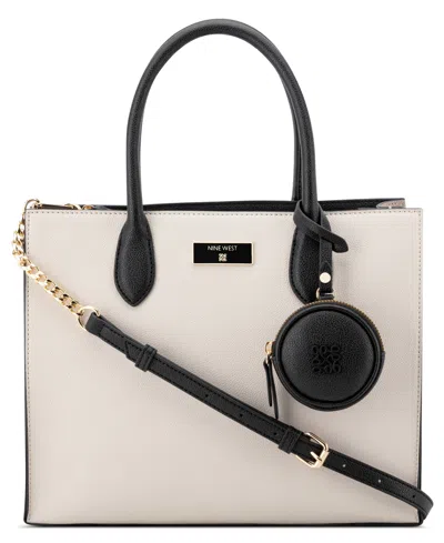 Nine West Kyrie Triple Compartment Satchel Bag In Gray