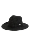 Nine West Rib Knit Panama Hat In Black