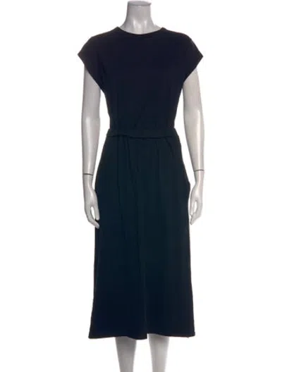Pre-owned Ninety Percent Crew Neck Long Dress In Black