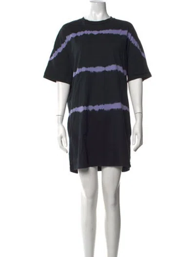 Pre-owned Ninety Percent Tie-dye Print Mini Dress In Black
