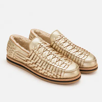 Nisolo Women's Huarache Cozy Slip On Gold In Brown