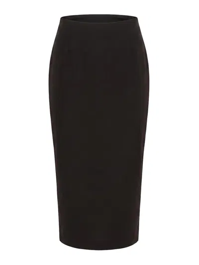 Nissa High-waisted Midi Skirt In Black