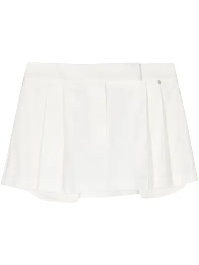 Nissa Low-rise Pleated Miniskirt In White