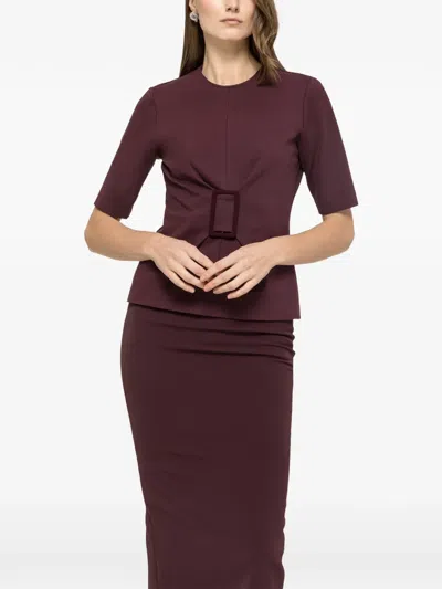 Nissa Short-sleeve Top In Burgundy
