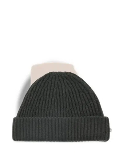 Nn07 6209 Ribbed-knit Beanie Hat In Green