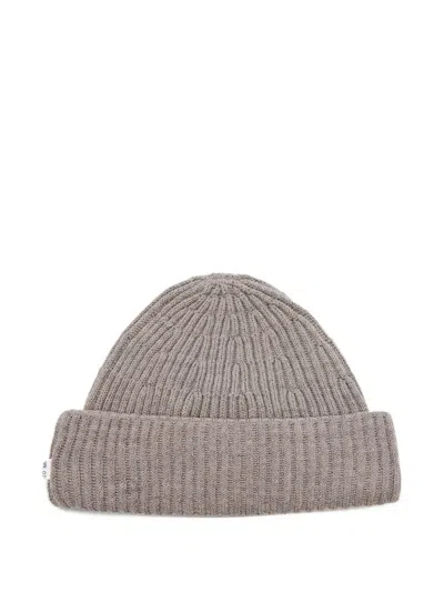 Nn07 Ribbed-knit Beanie Hat In Brown